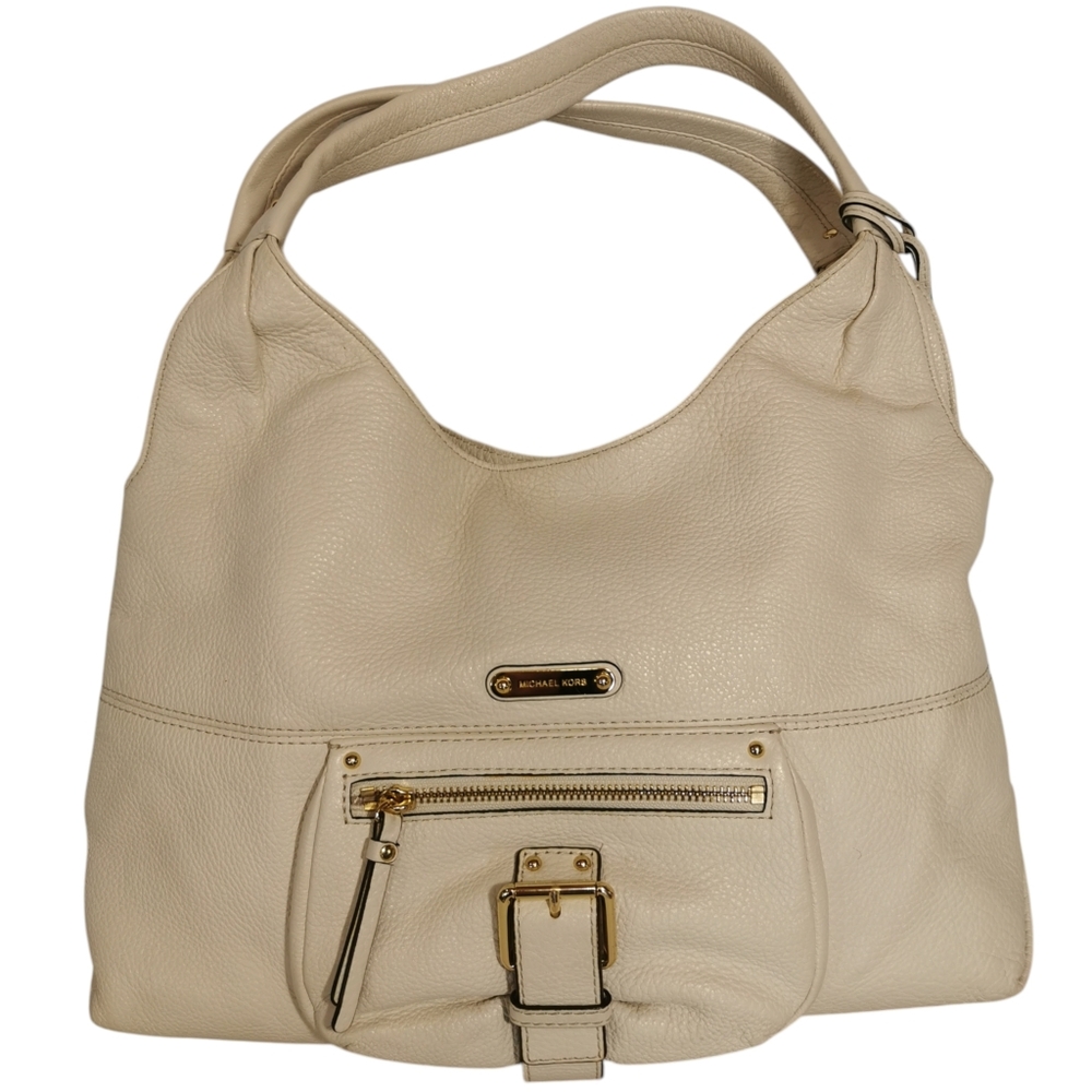 Michael Kors Austin Pebble Leather Hobo Bag Creamy Ivory